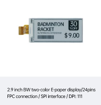 İyi bir fiyat. 2.9 inç Siyah & Beyaz E Mürekkep Ekranı Akıllı ESL ve Perakende için SPI Arayüzü ile çevrimiçi
