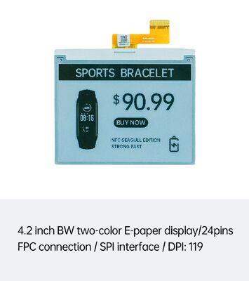İyi bir fiyat. Akıllı ESL ve Akıllı Kartlar için SPI Arayüzlü 4,2 İnç Siyah Beyaz E Mürekkep Ekranı çevrimiçi